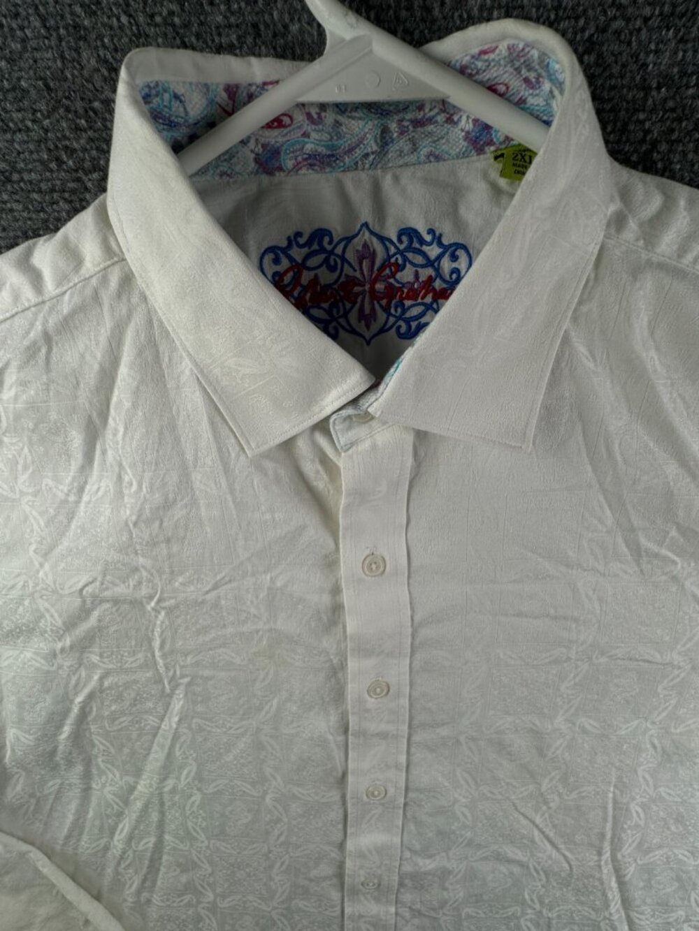 Robert Graham White Long Sleeve Button Up Shirt Men Size 2XL Floral Classic Fit